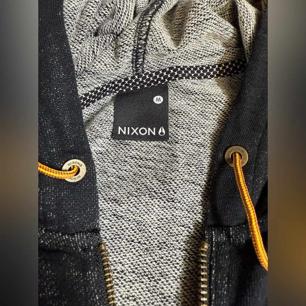 NIXON Men's black heather full zip hoodie size M - Picture 12 of 15